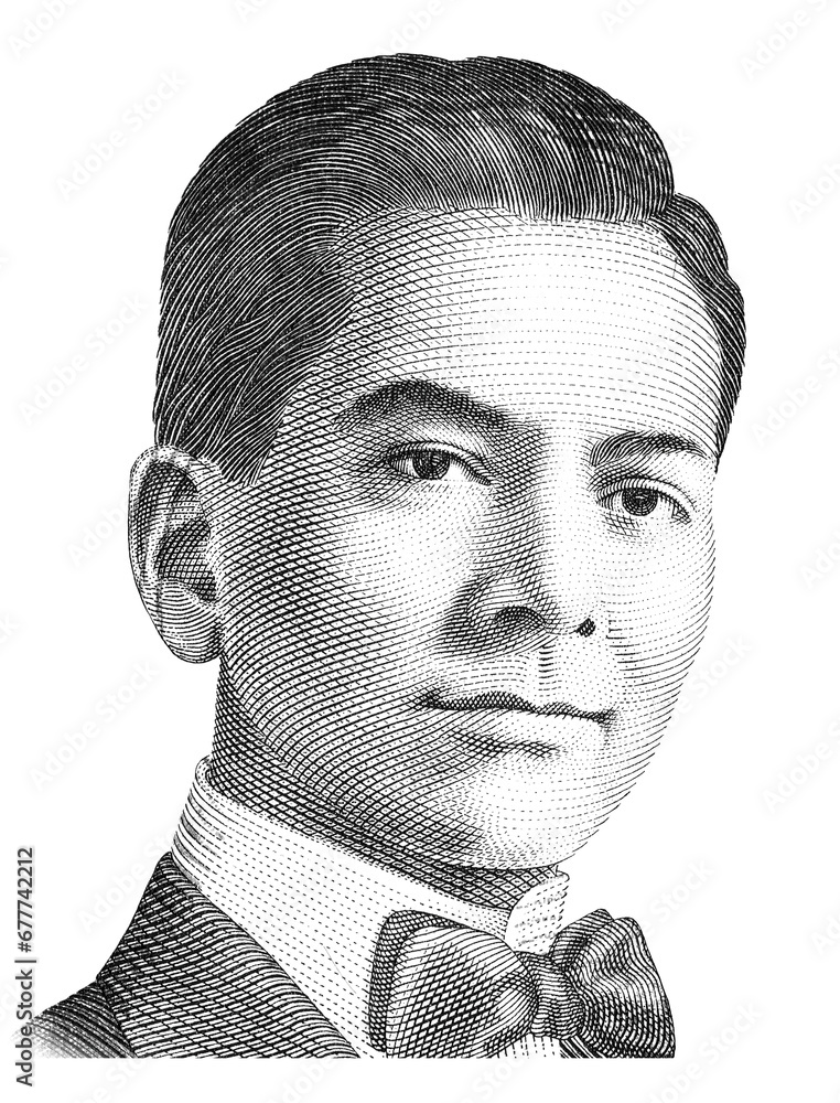 President Manuel Luis Quezon y Molina (1878 - 1944). Portrait from Philippines 20 Pisos Banknotes