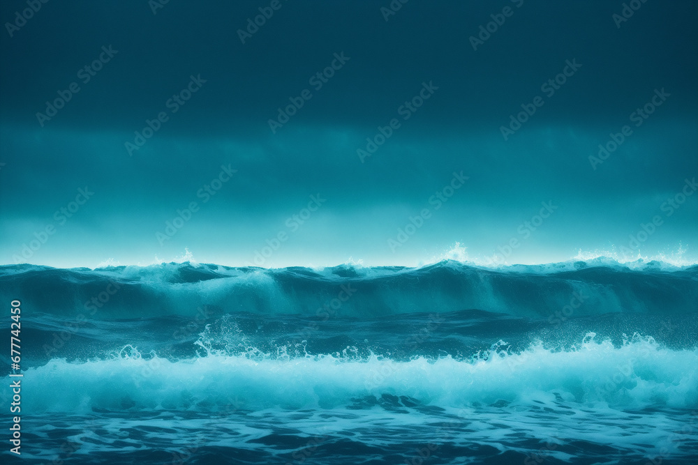 Summer concept. The Dance of Ocean Waves. Eternal Symphony of the sea.  Generative AI