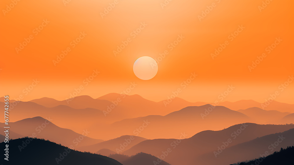 Sunrise on the mountain abstract background poster web page PPT background