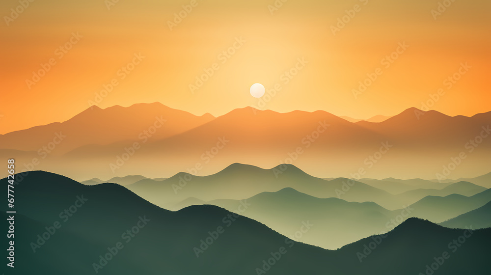 Sunrise on the mountain abstract background poster web page PPT background