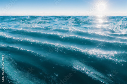 Summer concept. The Dance of Ocean Waves. Eternal Symphony of the sea.  Generative AI