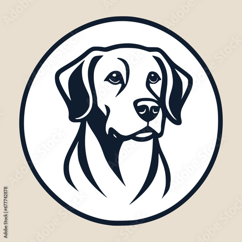 Obraz na płótnie Portrait of a dog, black and white vector illustration w salonie