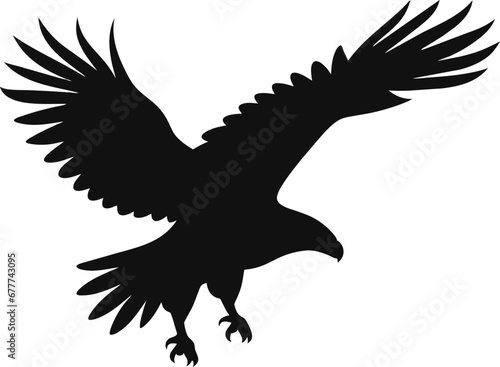 eagle silhouette  vector illustration  white background