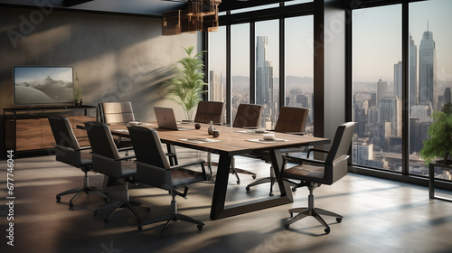 modern office business meeting room created with Generative AI