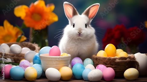 easter bunny with eggs © M