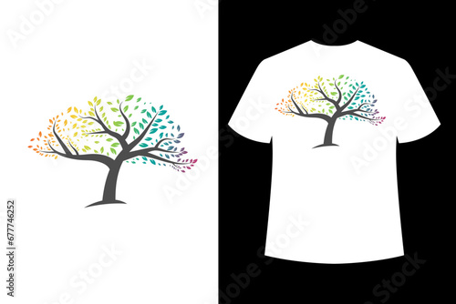 Ector flat design family tree silhouette t shirt design white