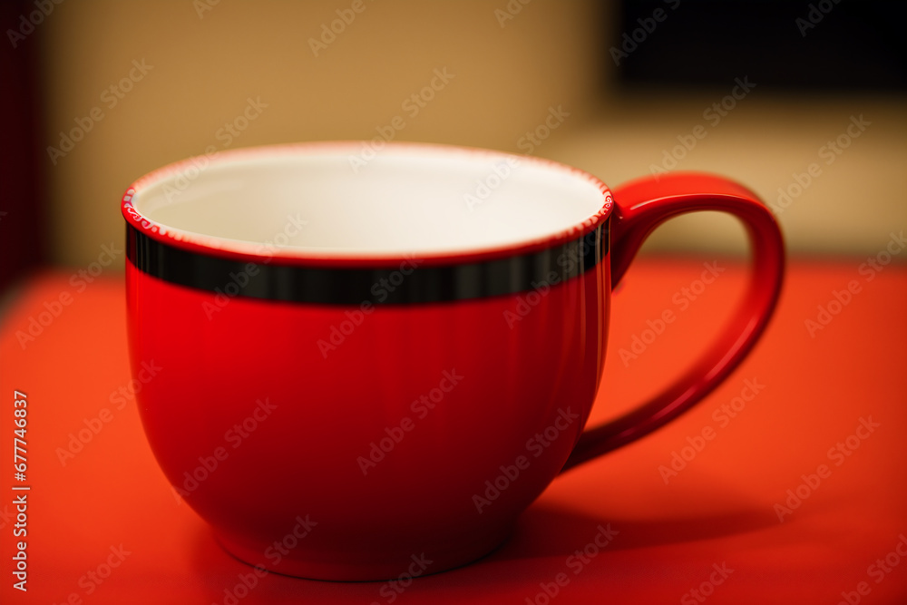 A red mug. Passionate Flames. The Fiery Red Mug. Generative AI A red mug. Passionate Flames. The Fiery Red Mug. Generative AI