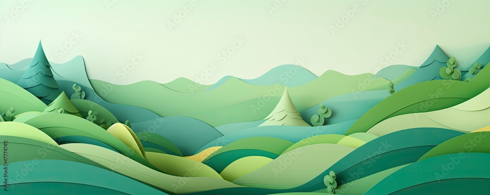 Abstract organic green lines as wallpaper background illustration, Generative AI Abstract organic green lines as wallpaper background illustration, Generative AI