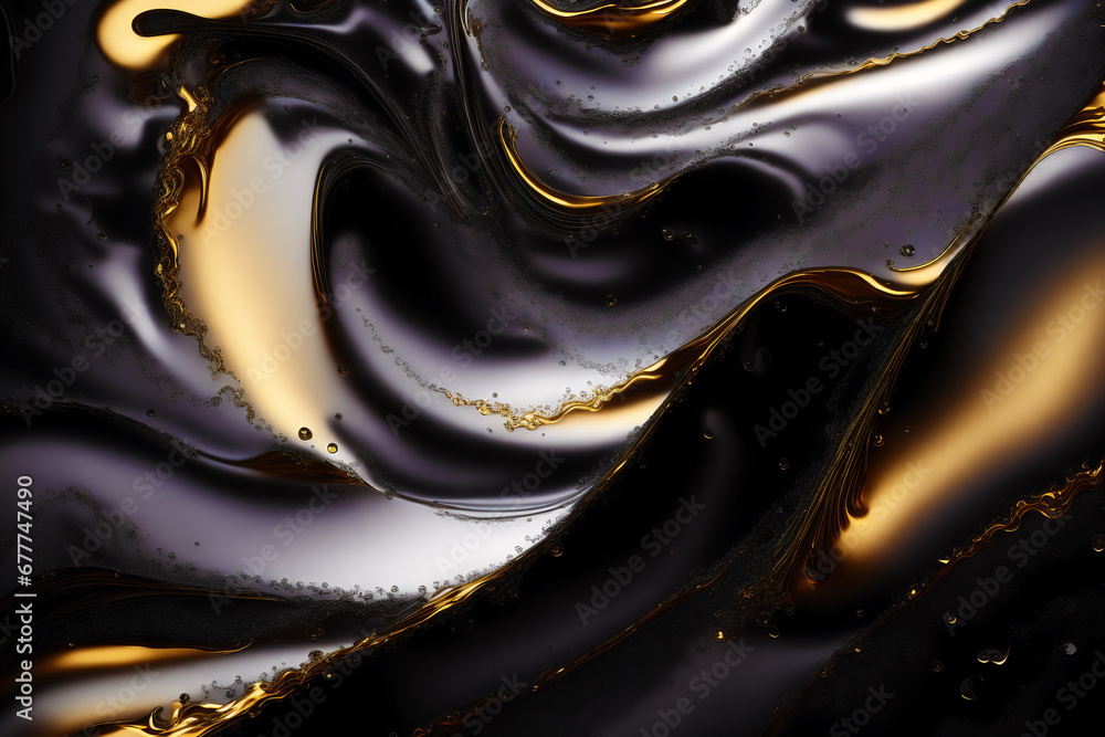 An amazing black background. Inky Noir. The Enigmatic Beauty of Black Liquid. Generative AI