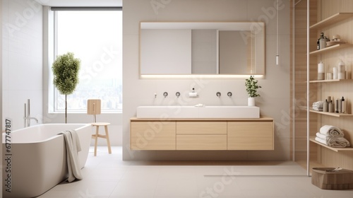 beautiful minimal restroom counter top home interior design concept restroom mockup template background