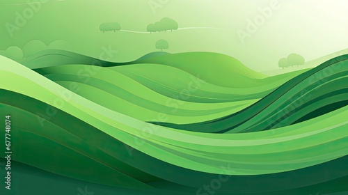 Abstract organic green lines as wallpaper background illustration, Generative AI © kanesuan