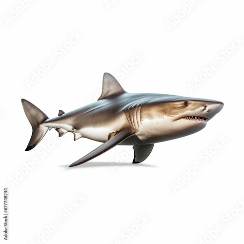 Shark Isolated on White Background. Generative ai