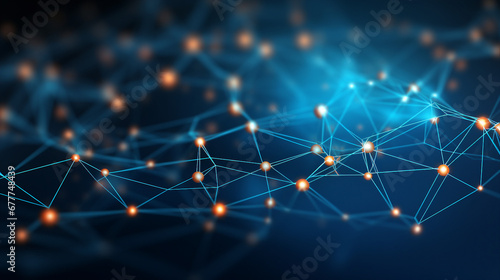 Connecting Dots - Futuristic Polygonal Science Background photo