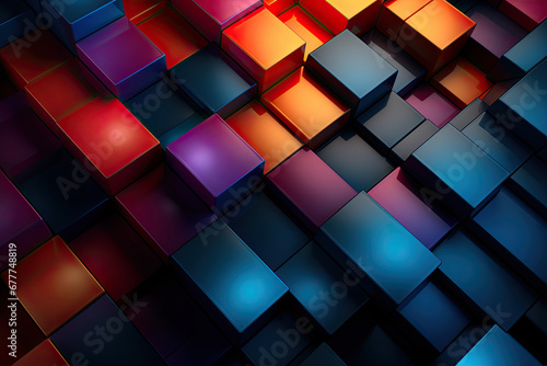 colorful cubes, futuristic abstract geometric-shaped background graphic, wallpaper, contemporary, beautiful, modern, 3d textured backdrop, 
