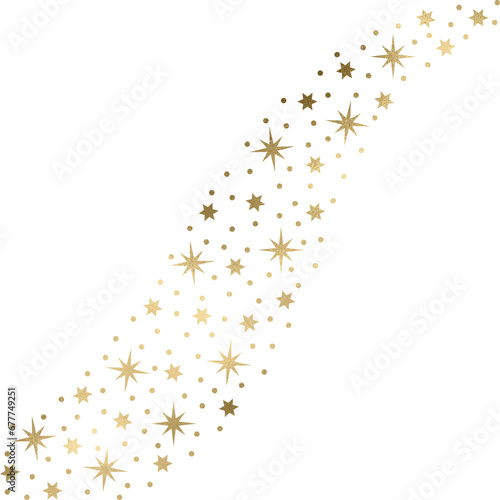 goldener Sternschweif mit transparentem Hintergrund 
