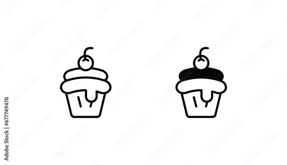 Cupcake icon design with white background stock illustration