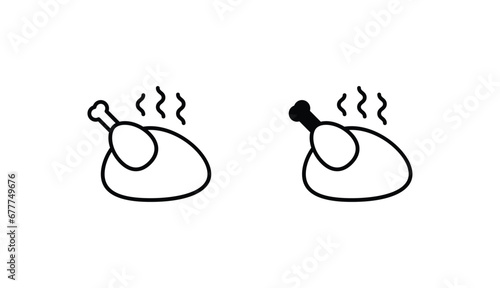 Chicken icon design with white background stock illustration