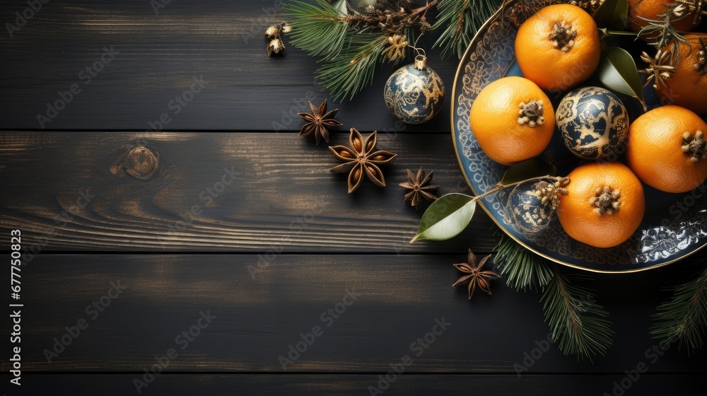 Merry Christmas and happy New Year background copy space, Generative AI Merry Christmas and happy New Year background copy space, Generative AI