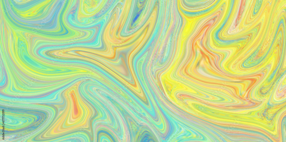 Fototapeta premium green and blue Nepalese lokma paper Inspired Coloring ink flowing and mixing in milk texture. yellow and green contrast floral background