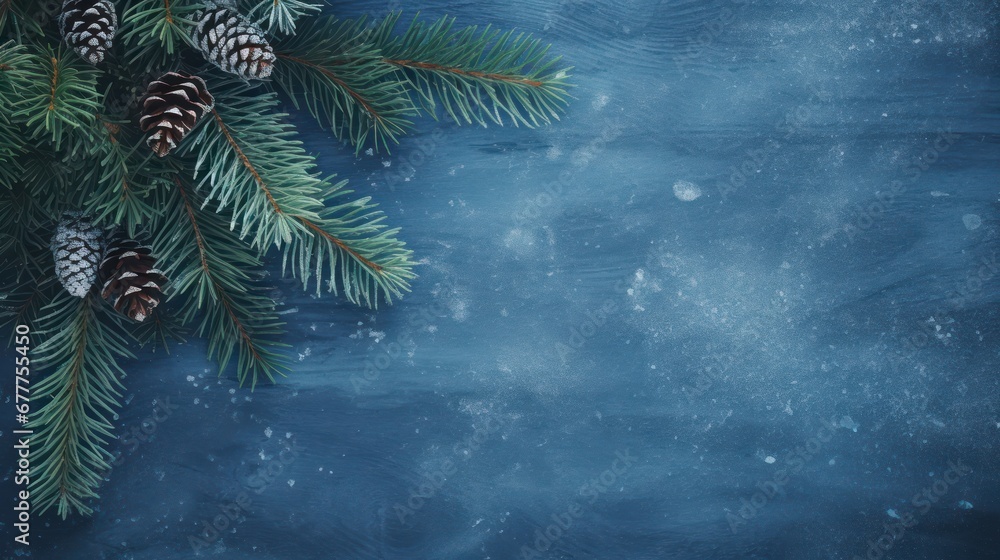 Christmas background with Christmas tree and decor