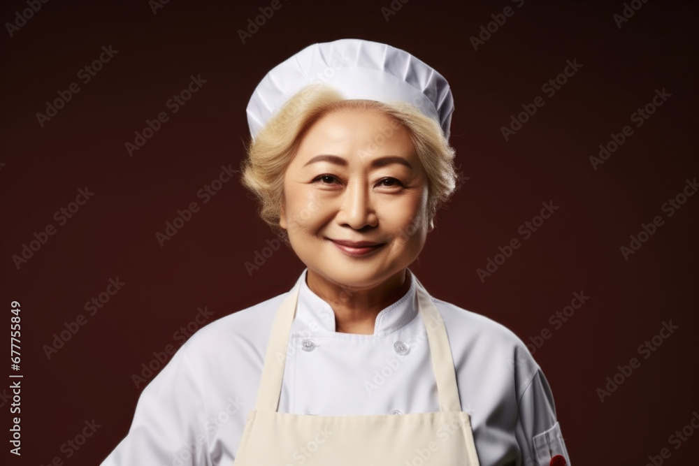 A woman wearing a chef's hat and apron. Suitable for culinary, cooking, and restaurant-related themes. A woman wearing a chef's hat and apron. Suitable for culinary, cooking, and restaurant-related themes.