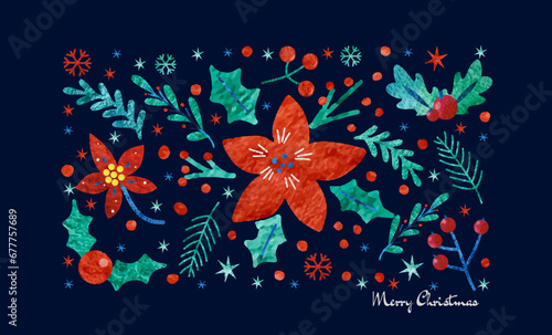 Merry Christmas and Happy New Year Set of watercolor backgrounds, greeting cards, posters, holiday covers.