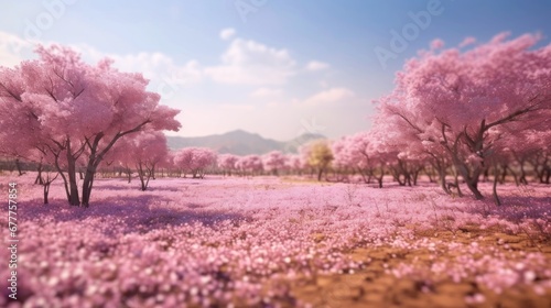 Cherry blossoms in spring, pink sakura blooming. Springtime Concept. Sakura. Valentine's Day Concept with a Copy Space. Mother's Day
