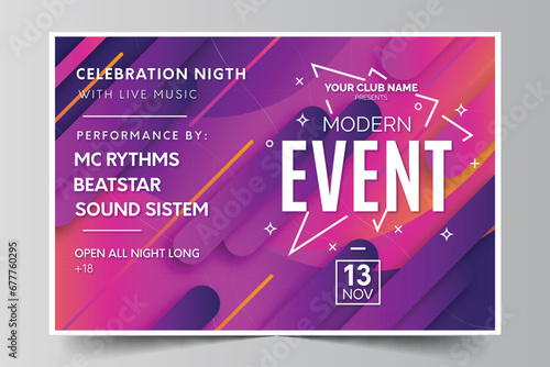 modern event banner template with degrade background