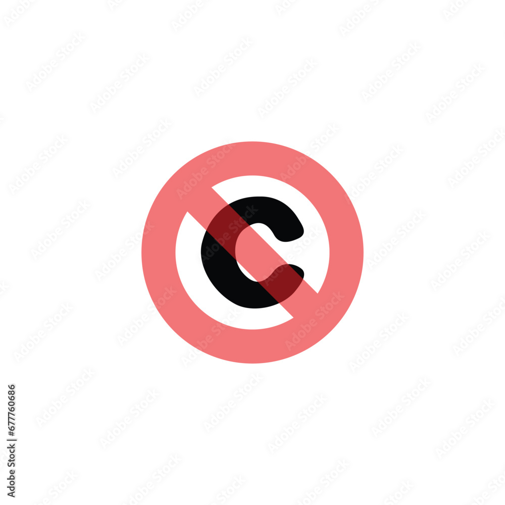 No copyright icon. Simple style company poster background symbol. No copyright brand logo design element. No copyright t-shirt printing. Vector for sticker. No copyright icon. Simple style company poster background symbol. No copyright brand logo design element. No copyright t-shirt printing. Vector for sticker.
