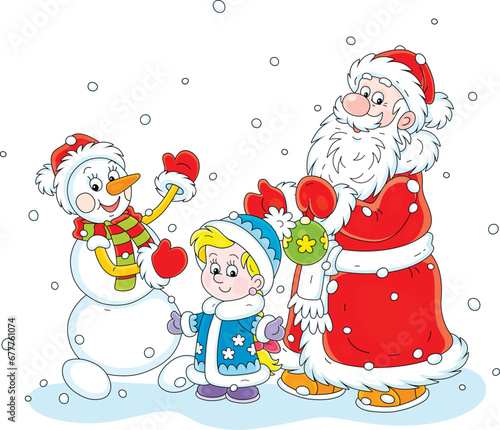 Santa Claus with his little...