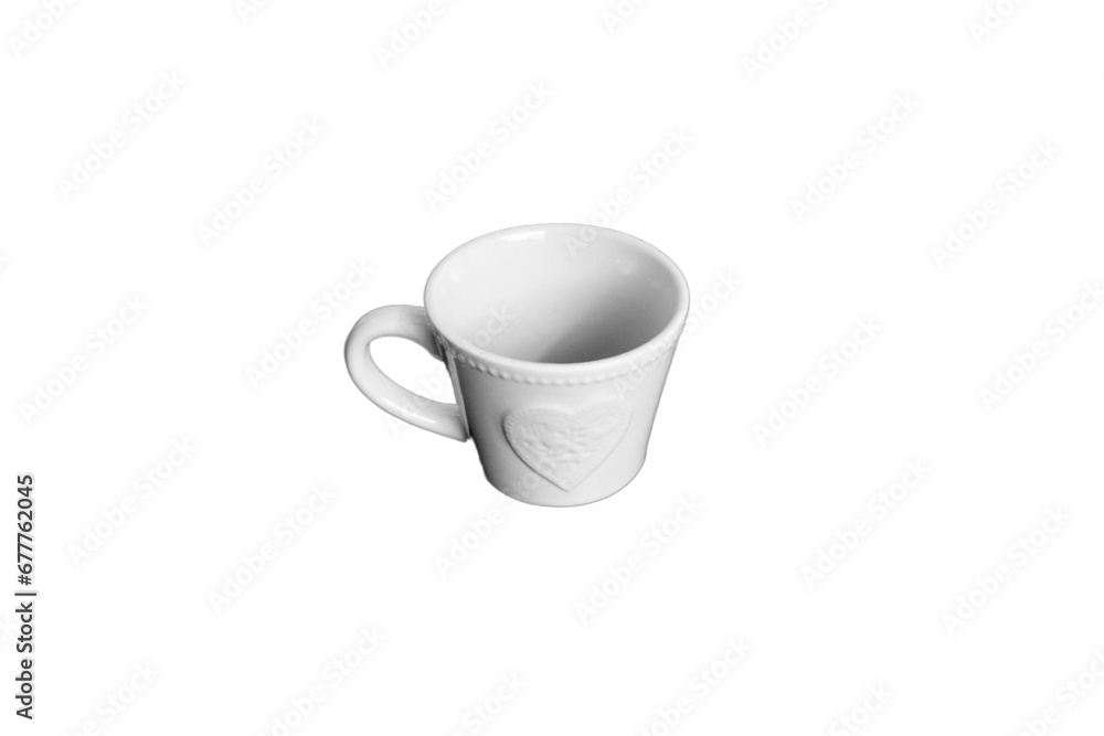 White empty cup coffee on transparent background White empty cup coffee on transparent background