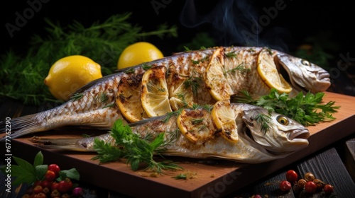 grilled fish with lemon and spices