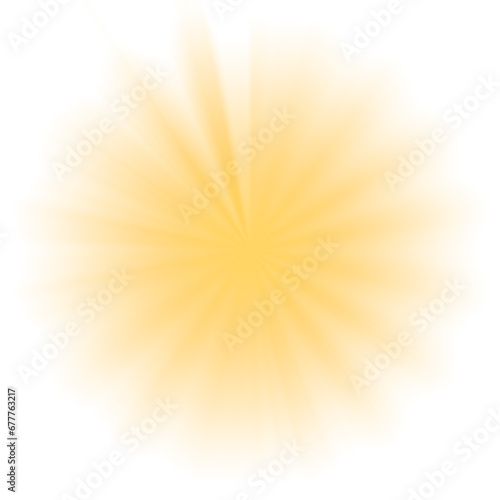 Transparent Sun ray background. Radial beam sunrise or sunset light retro design illustration. Light sunburst glowing background. 