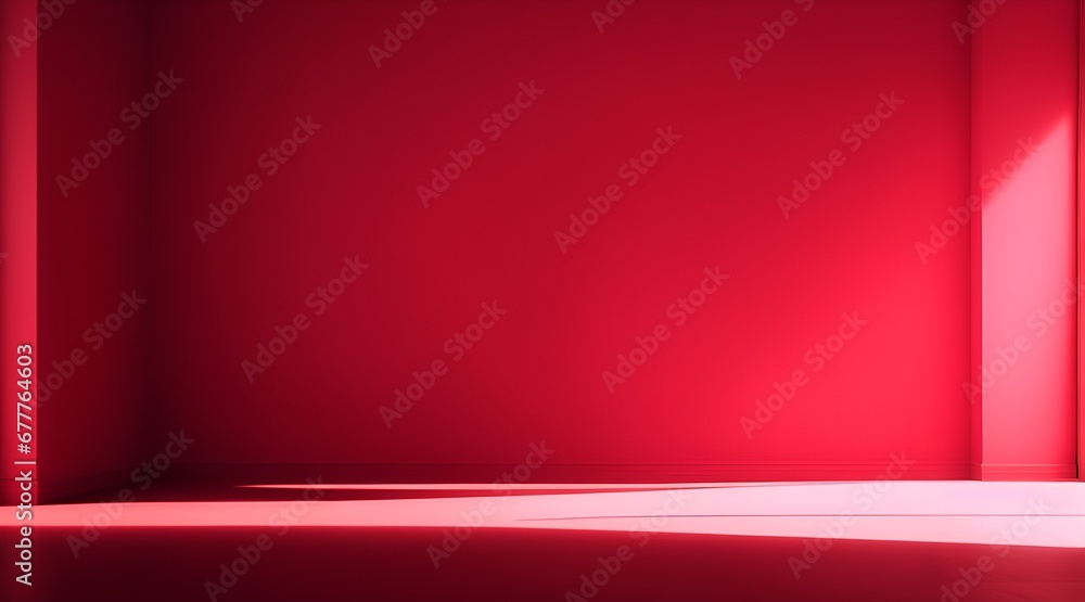 This is a beautiful Crimson backdrop image of an empty area in Crimson tones with play of light and shadow on the wall and floor. Crimson background for product presentation This is a beautiful Crimson backdrop image of an empty area in Crimson tones with play of light and shadow on the wall and floor. Crimson background for product presentation