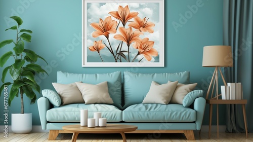 modern living room with sofa