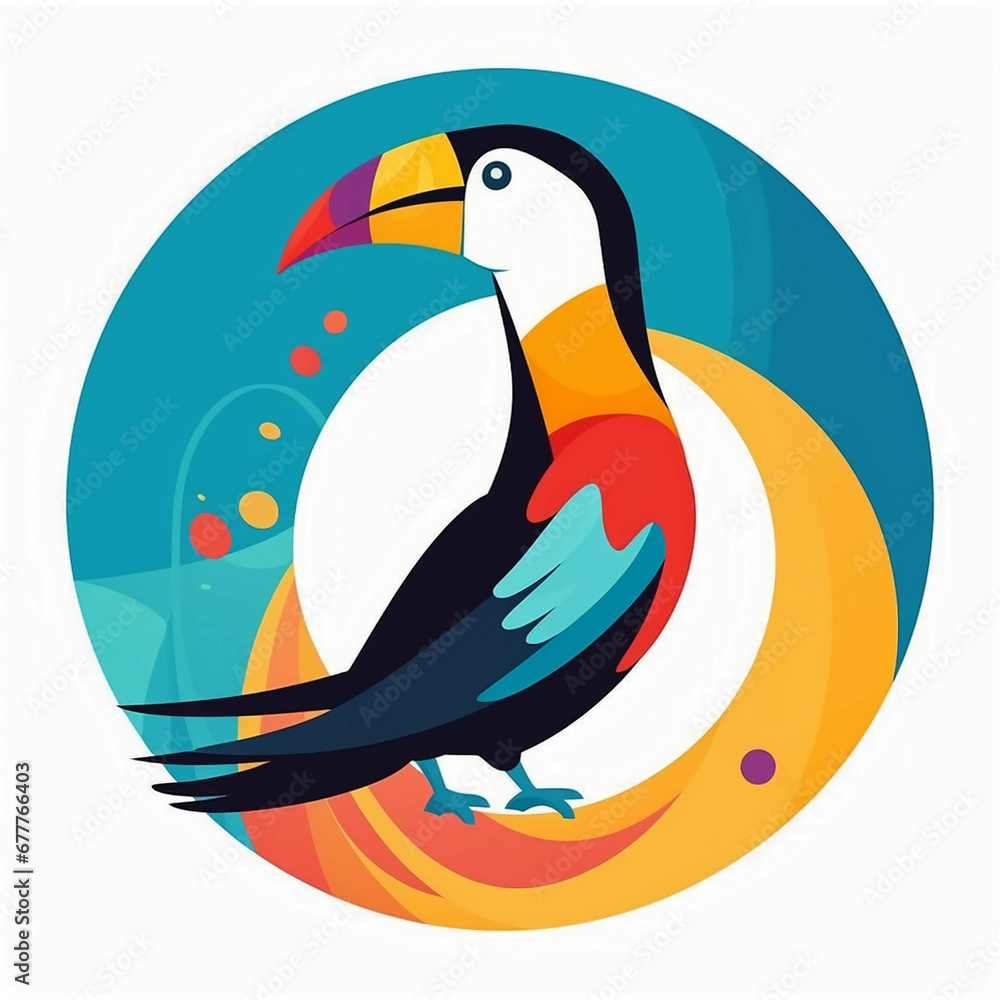 Fototapeta premium toucan in a lively and vibrant design