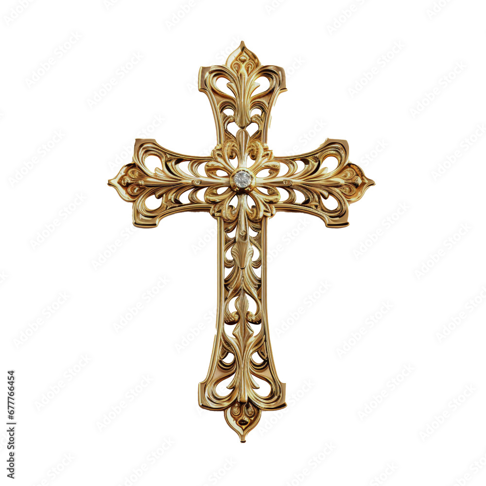 golden cross isolated on white background golden cross isolated on white background
