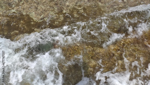 water flowing over rocks