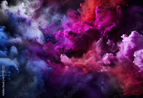 Enchanting and Mysterious Abstract Smoke or Clouds on Black Background