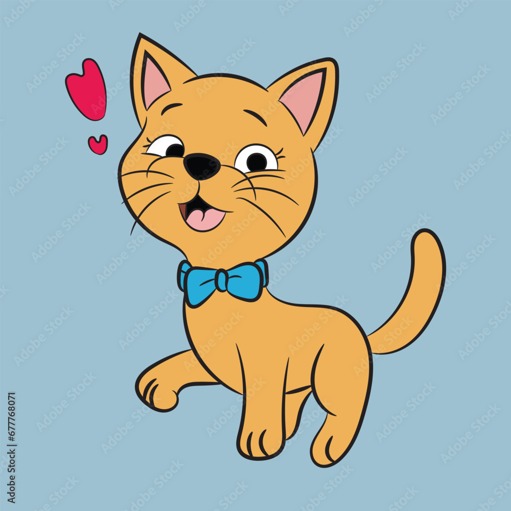 cat illustration character pretty funny sticker