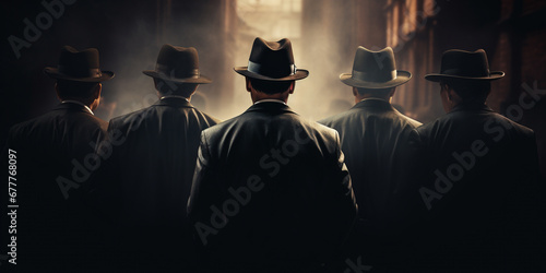 mafia in classic suits. ai generative