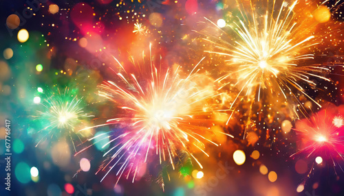 Colorful fireworks background