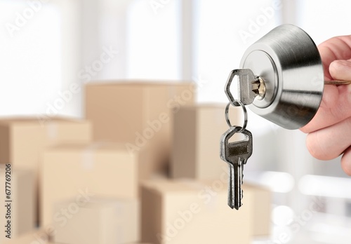 Wallpaper Mural Moving house concept. Hand hold key Torontodigital.ca