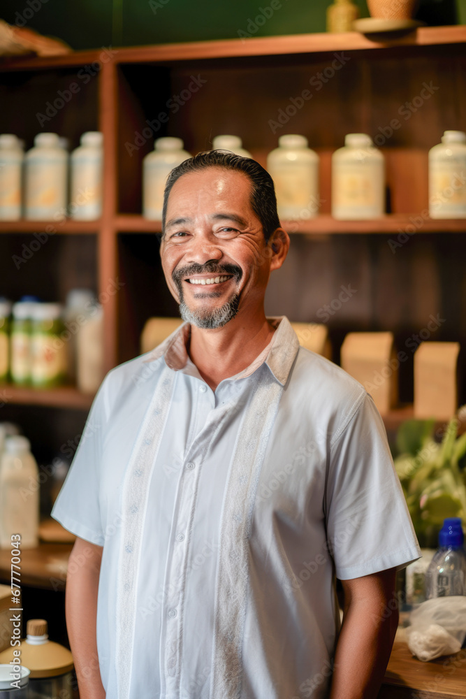 Nepalese Shop Owner's Smiles of Achievement. His hard work pays off as he proudly opens his store. Nepalese Shop Owner's Smiles of Achievement. His hard work pays off as he proudly opens his store.