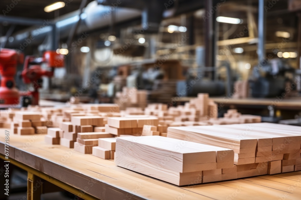 The empty wooden table top in workshop for the production of furniture at factory. The empty wooden table top in workshop for the production of furniture at factory.