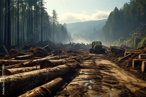 Destruction in the logging forest.