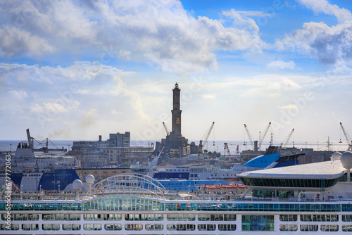 Glimpse of the Genoa Cruise Port in Italy: in the center the 
