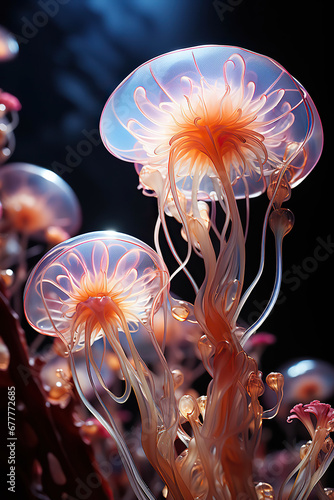 Jellyfish in the Deep Sea: A Stunning Display of Nature's Beauty and Diversity © Moon
