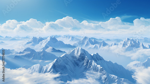 Snow covered mountains, nature and winter, view of the mountains, ski resort, travel, nature © Artistic Visions