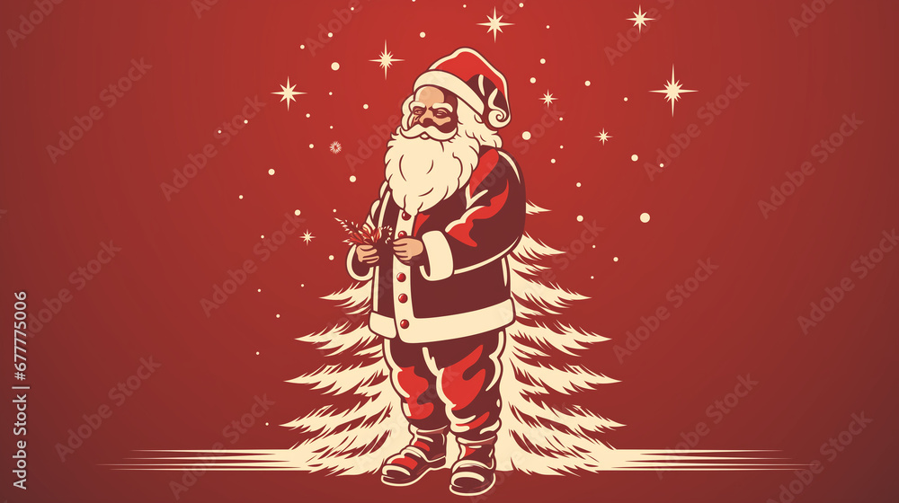 dessin d'art de Noël vacances du nouvel an Propre Mise en page de base vide gratuite vierge pour une carte de vœux du site Web fond d'écran d'affiche, nouveau, nouvel an, arbre de Noël, cadeau, simple - obrazy, fototapety, plakaty 